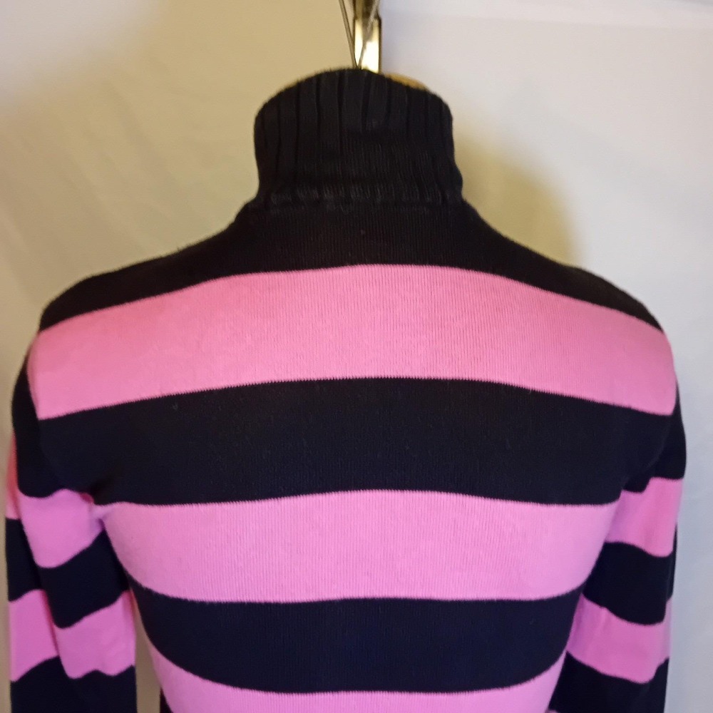 VTG Y2K Juniors XX by MEXX Jeans Stripe Zip Mock Neck Sweater Emo Punk Scene XS - Picture 13 of 16